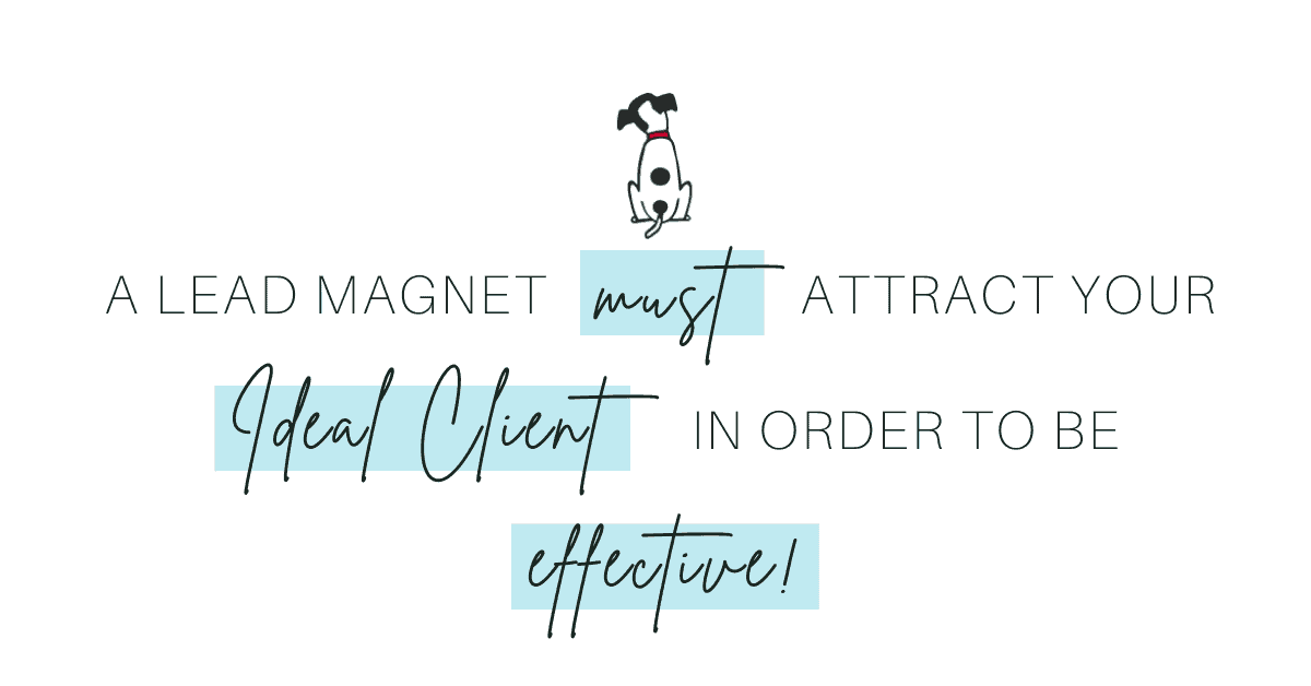 A lead magnet must attract your ideal client in order to be effective!